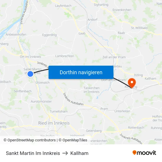 Sankt Martin Im Innkreis to Kallham map