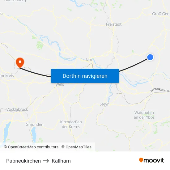 Pabneukirchen to Kallham map