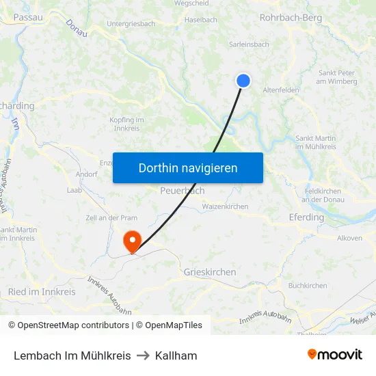 Lembach Im Mühlkreis to Kallham map