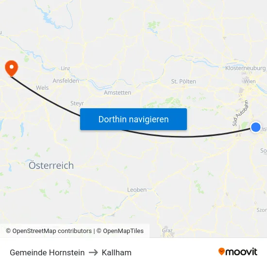 Gemeinde Hornstein to Kallham map