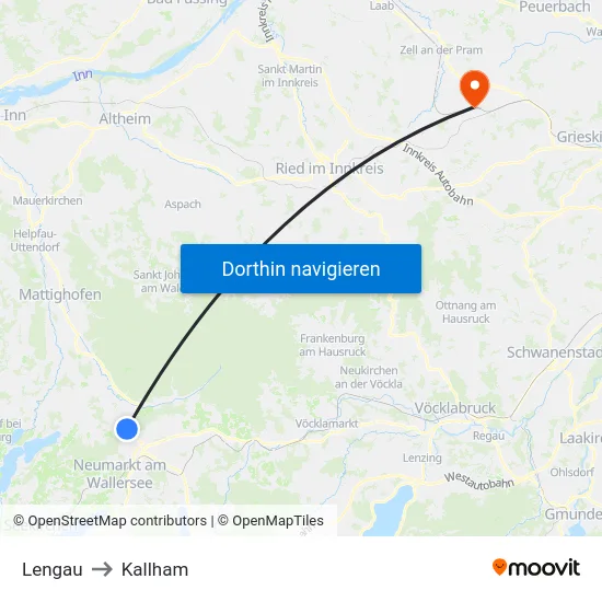 Lengau to Kallham map