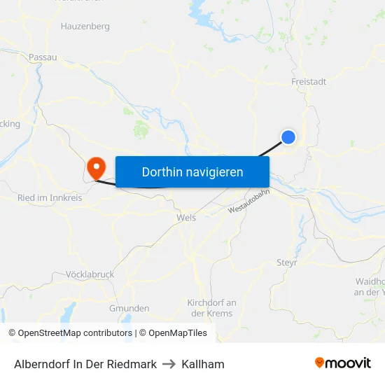 Alberndorf In Der Riedmark to Kallham map