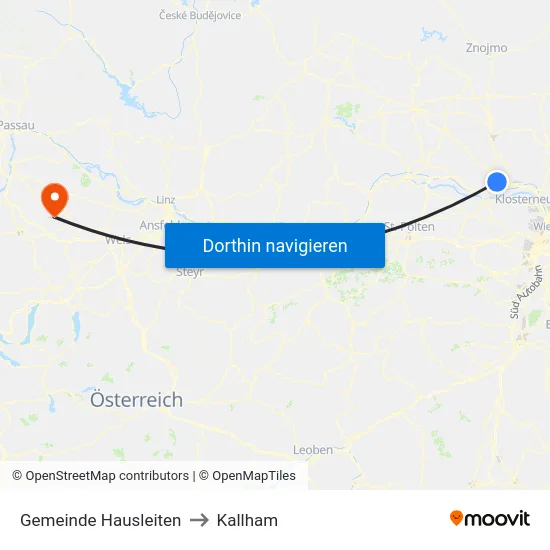 Gemeinde Hausleiten to Kallham map
