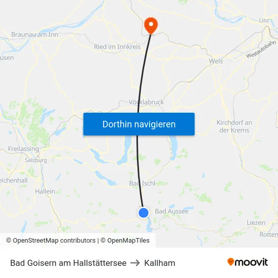 Bad Goisern am Hallstättersee to Kallham map