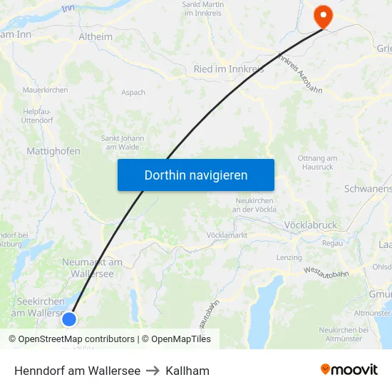 Henndorf am Wallersee to Kallham map