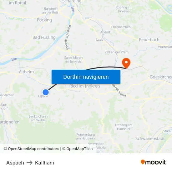 Aspach to Kallham map