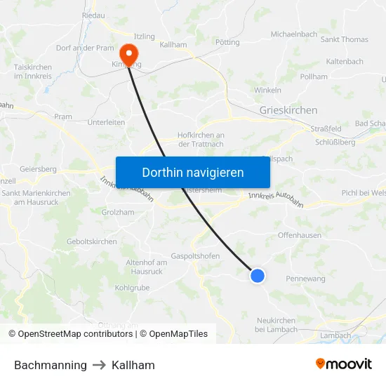 Bachmanning to Kallham map