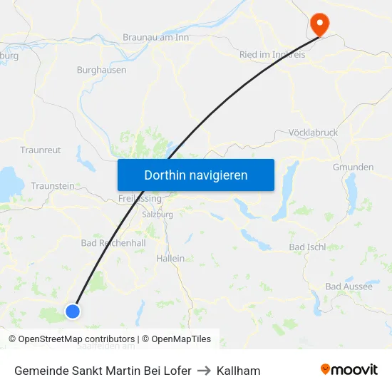 Gemeinde Sankt Martin Bei Lofer to Kallham map