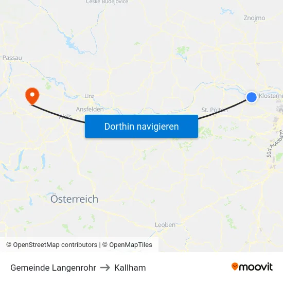 Gemeinde Langenrohr to Kallham map