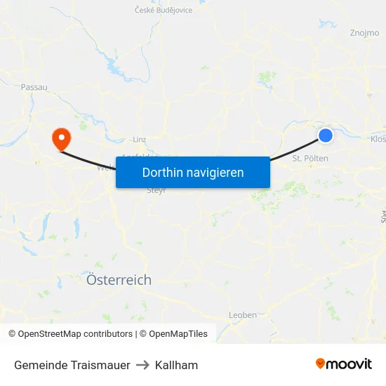 Gemeinde Traismauer to Kallham map