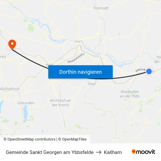Gemeinde Sankt Georgen am Ybbsfelde to Kallham map