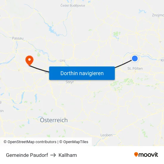 Gemeinde Paudorf to Kallham map