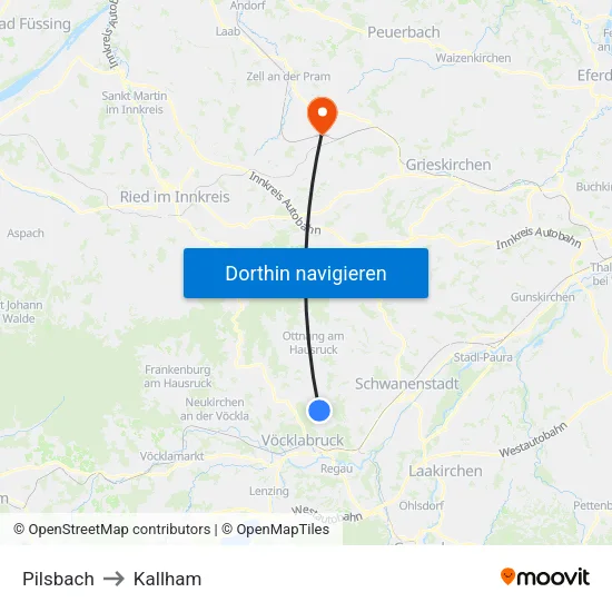 Pilsbach to Kallham map