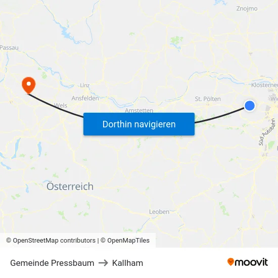 Gemeinde Pressbaum to Kallham map