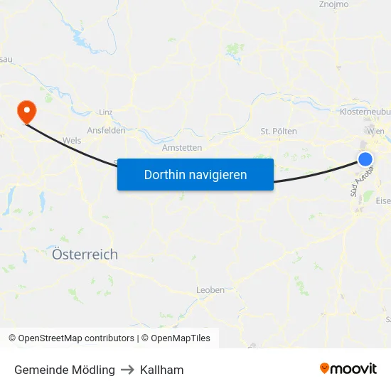 Gemeinde Mödling to Kallham map