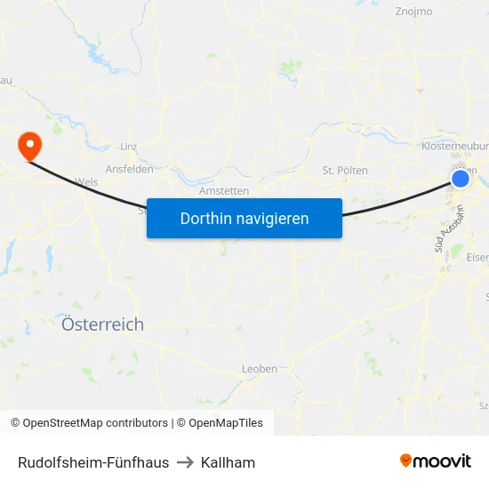 Rudolfsheim-Fünfhaus to Kallham map