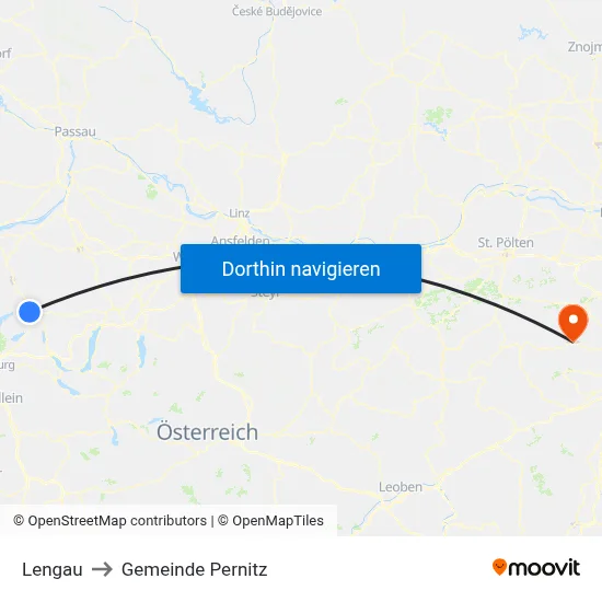 Lengau to Gemeinde Pernitz map