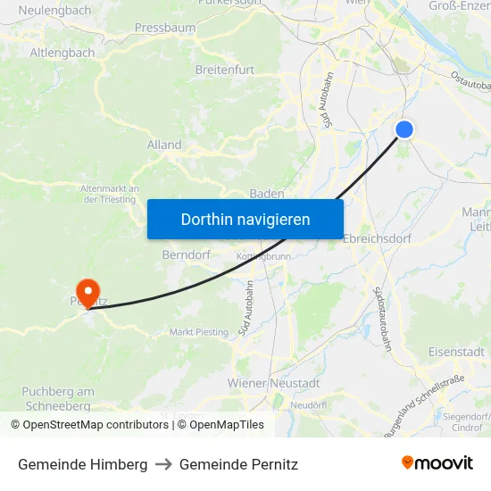 Gemeinde Himberg to Gemeinde Pernitz map