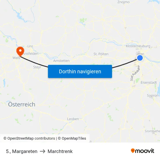 5., Margareten to Marchtrenk map