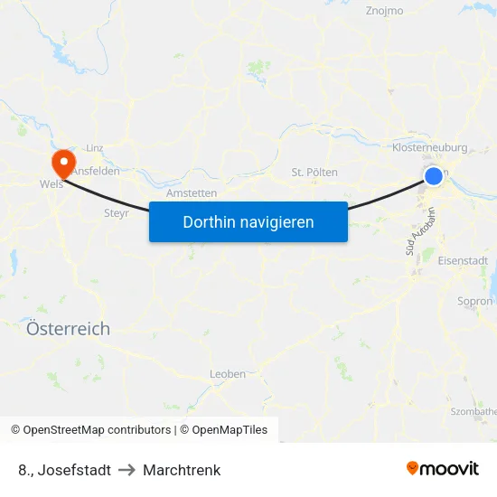 8., Josefstadt to Marchtrenk map