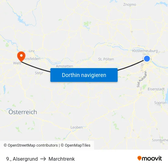 9., Alsergrund to Marchtrenk map