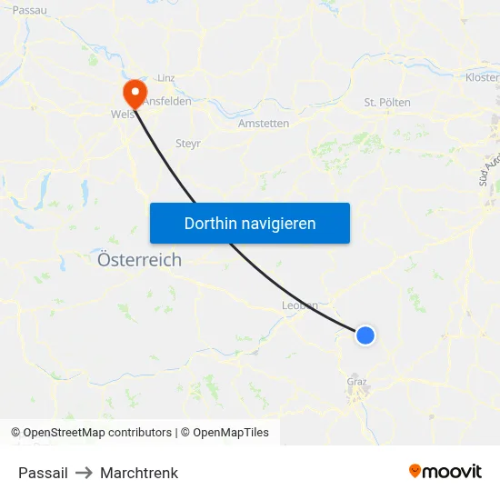 Passail to Marchtrenk map