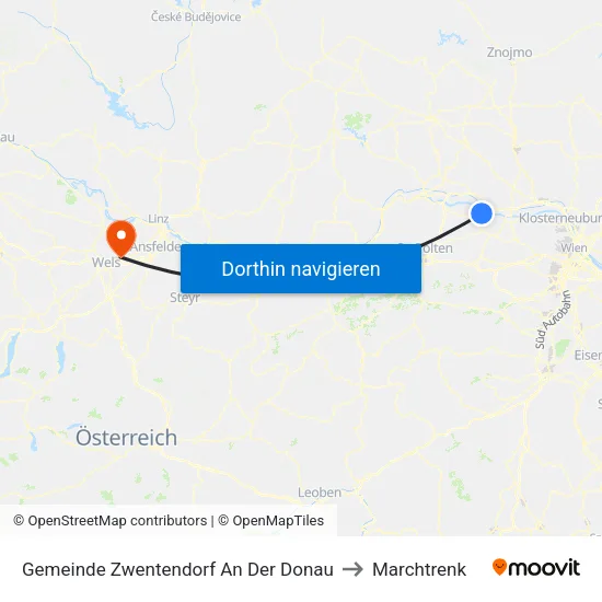Gemeinde Zwentendorf An Der Donau to Marchtrenk map
