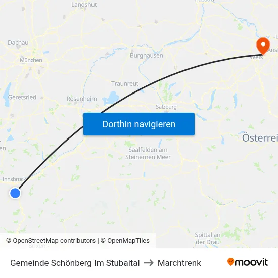 Gemeinde Schönberg Im Stubaital to Marchtrenk map