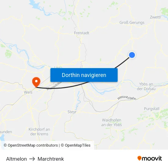 Altmelon to Marchtrenk map