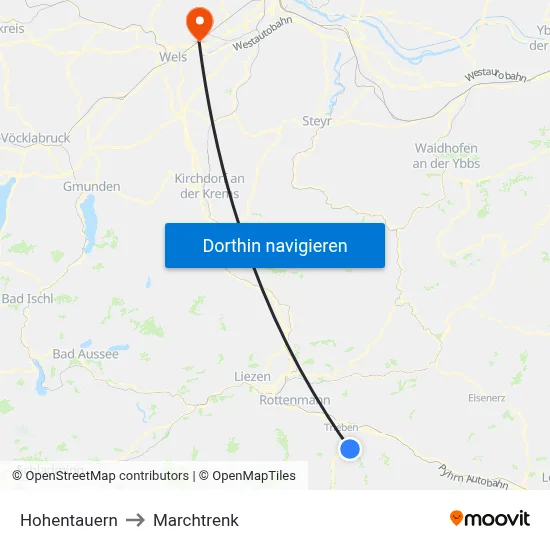 Hohentauern to Marchtrenk map