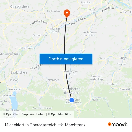 Micheldorf In Oberösterreich to Marchtrenk map
