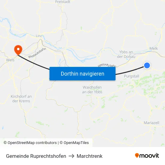 Gemeinde Ruprechtshofen to Marchtrenk map