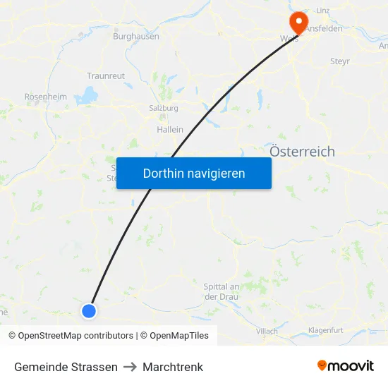 Gemeinde Strassen to Marchtrenk map
