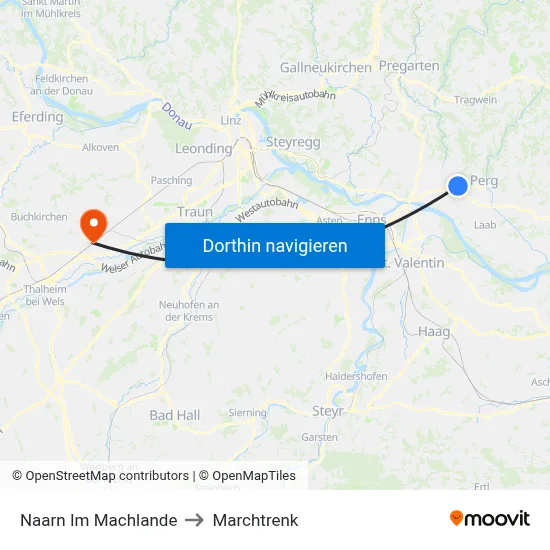 Naarn Im Machlande to Marchtrenk map