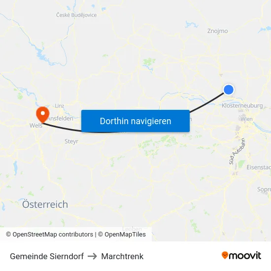 Gemeinde Sierndorf to Marchtrenk map