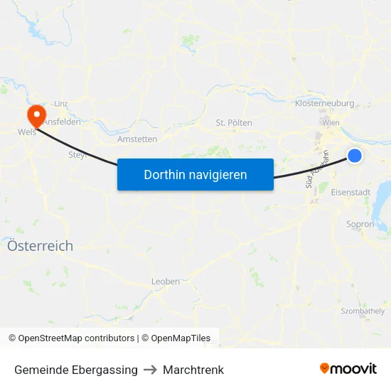 Gemeinde Ebergassing to Marchtrenk map
