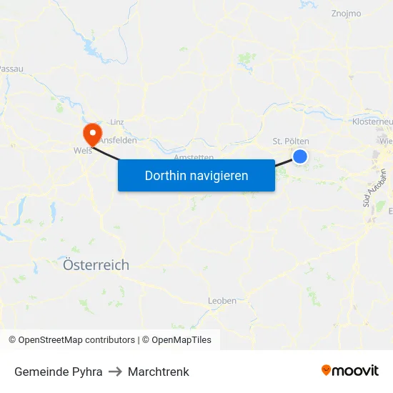 Gemeinde Pyhra to Marchtrenk map