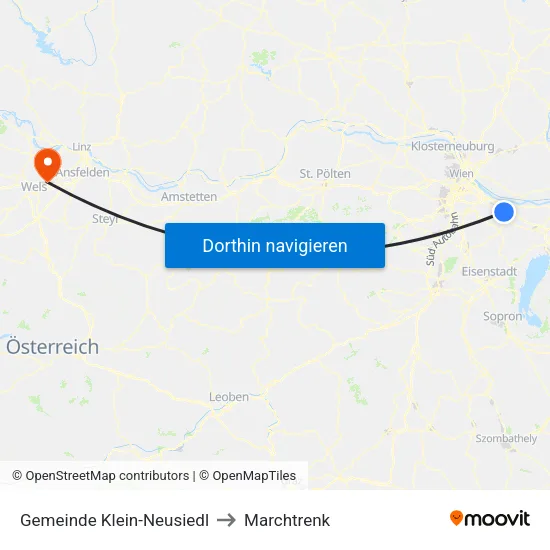 Gemeinde Klein-Neusiedl to Marchtrenk map