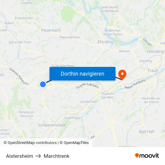 Aistersheim to Marchtrenk map