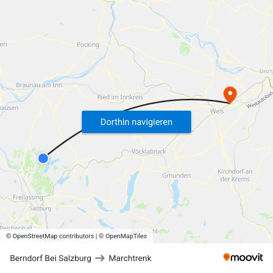 Berndorf Bei Salzburg to Marchtrenk map