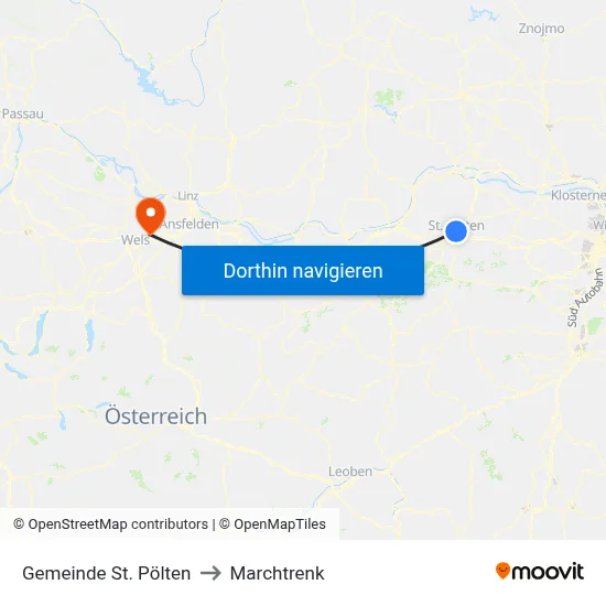 Gemeinde St. Pölten to Marchtrenk map