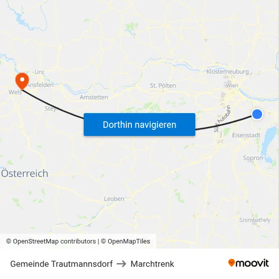 Gemeinde Trautmannsdorf to Marchtrenk map