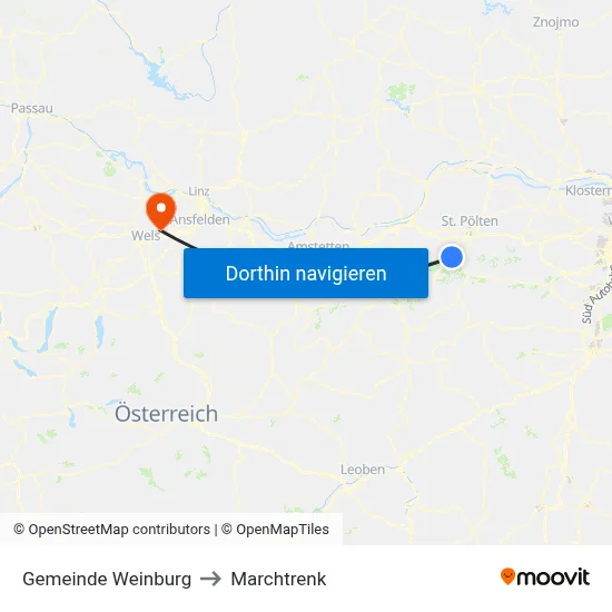 Gemeinde Weinburg to Marchtrenk map