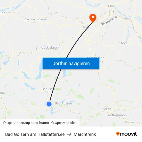 Bad Goisern am Hallstättersee to Marchtrenk map