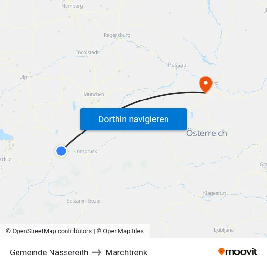 Gemeinde Nassereith to Marchtrenk map