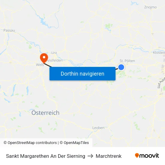 Sankt Margarethen An Der Sierning to Marchtrenk map