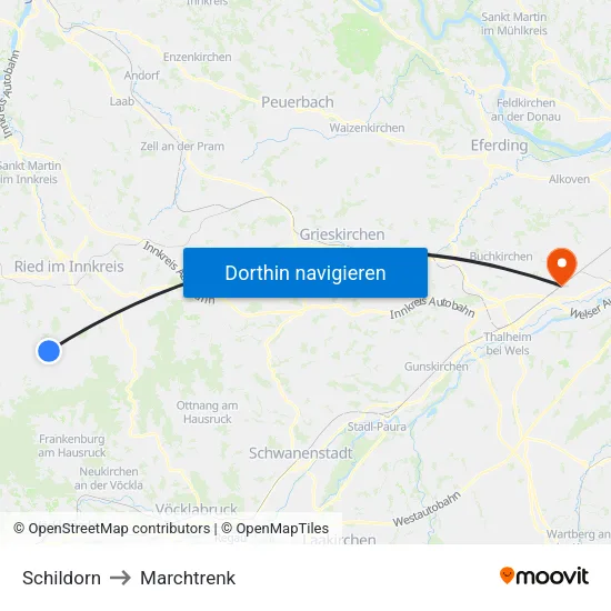 Schildorn to Marchtrenk map