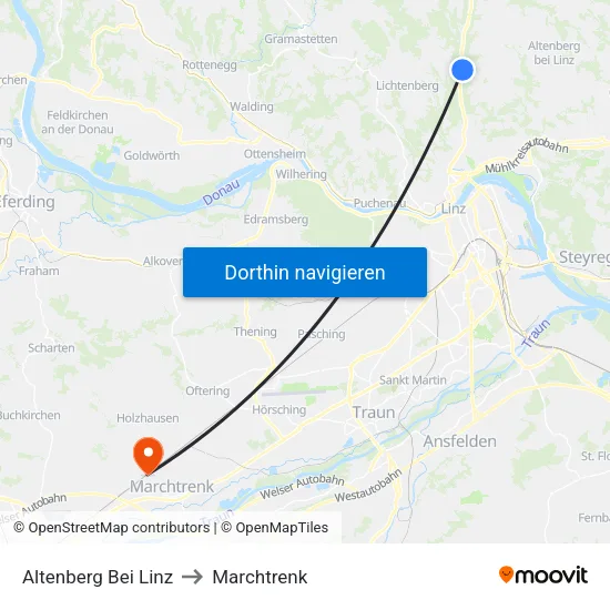 Altenberg Bei Linz to Marchtrenk map