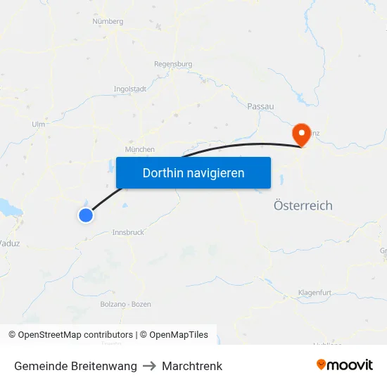 Gemeinde Breitenwang to Marchtrenk map
