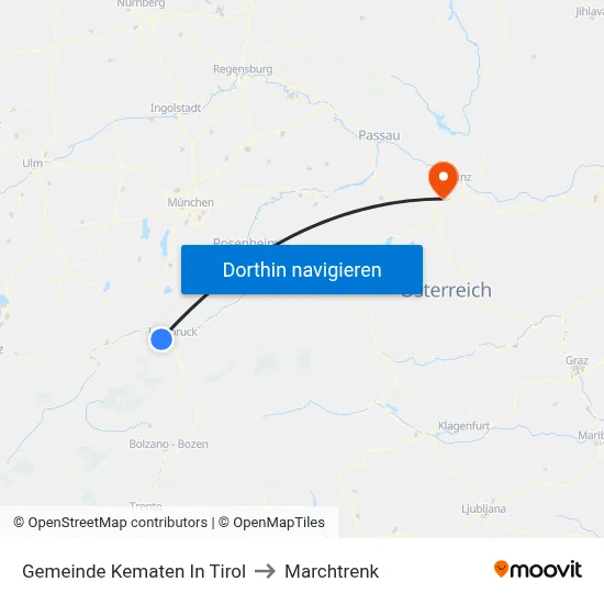 Gemeinde Kematen In Tirol to Marchtrenk map